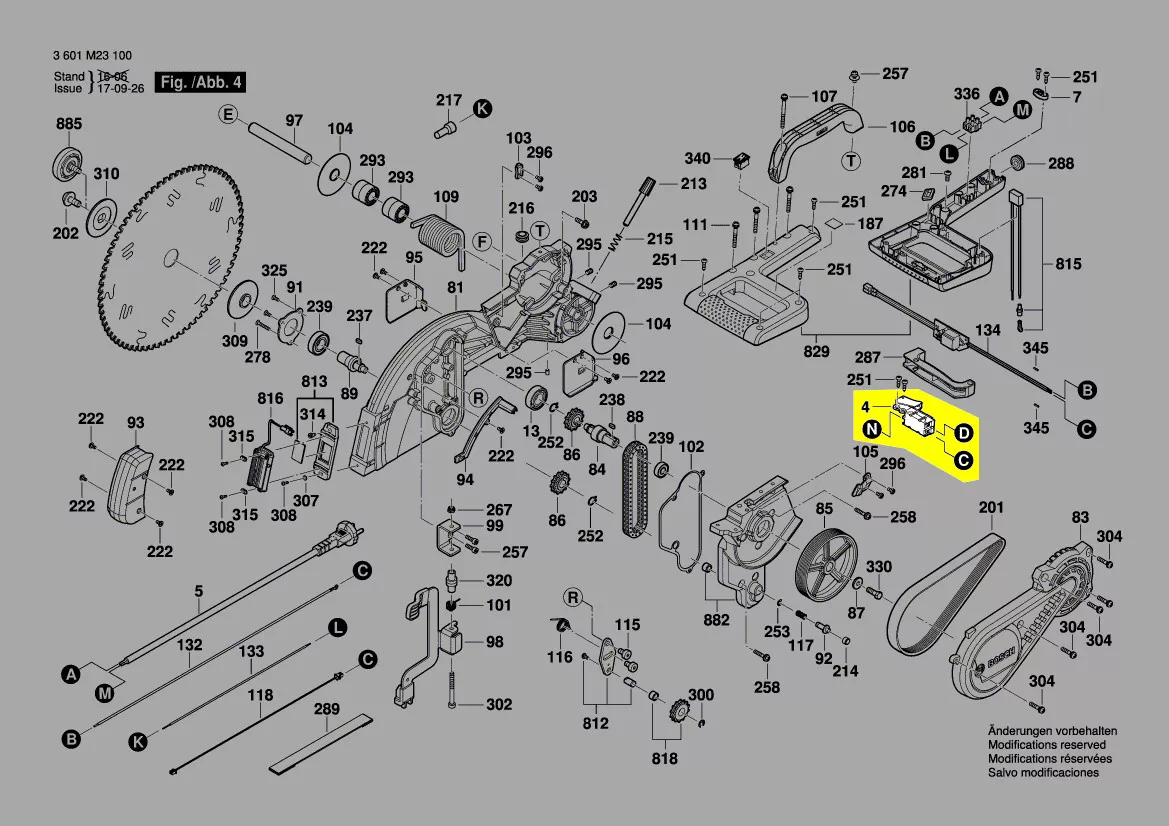 Interrupteur marche arrêt réf. 2 610 950 336 Bosch